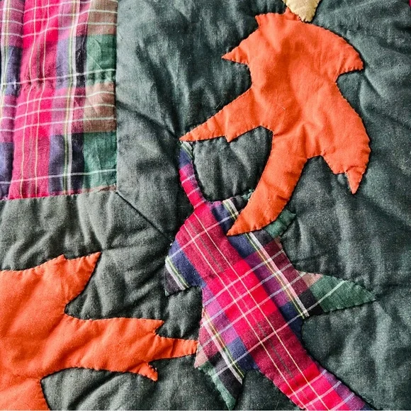 Vintage Rustic Handmade Appliqué Quilt – 52” x 52” - Picture 7 of 10